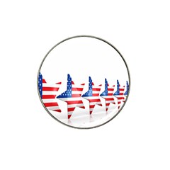 Multiple Us Flag Stars Line Slide Hat Clip Ball Marker by Mariart