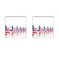 Multiple Us Flag Stars Line Slide Cufflinks (square) by Mariart