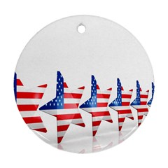 Multiple Us Flag Stars Line Slide Round Ornament (two Sides) by Mariart