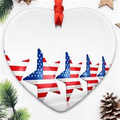 Multiple Us Flag Stars Line Slide Heart Ornament (two Sides) by Mariart