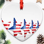 Multiple Us Flag Stars Line Slide Heart Ornament (Two Sides) Front