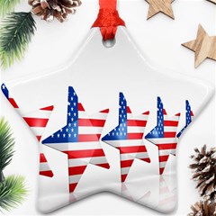 Multiple Us Flag Stars Line Slide Star Ornament (two Sides) by Mariart