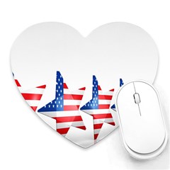 Multiple Us Flag Stars Line Slide Heart Mousepads by Mariart