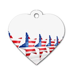 Multiple Us Flag Stars Line Slide Dog Tag Heart (two Sides) by Mariart