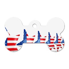 Multiple Us Flag Stars Line Slide Dog Tag Bone (two Sides) by Mariart