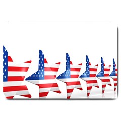 Multiple Us Flag Stars Line Slide Large Doormat  by Mariart