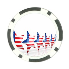 Multiple Us Flag Stars Line Slide Poker Chip Card Guard