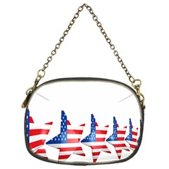 Multiple Us Flag Stars Line Slide Chain Purses (two Sides)  by Mariart