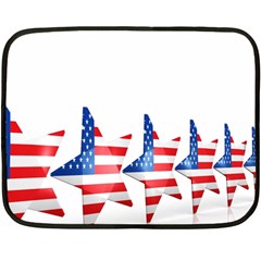 Multiple Us Flag Stars Line Slide Double Sided Fleece Blanket (mini) 