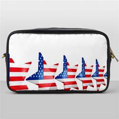 Multiple Us Flag Stars Line Slide Toiletries Bags