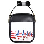 Multiple Us Flag Stars Line Slide Girls Sling Bags Front