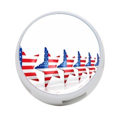 Multiple Us Flag Stars Line Slide 4-port Usb Hub (one Side) by Mariart