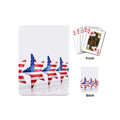 Multiple Us Flag Stars Line Slide Playing Cards (mini)  by Mariart