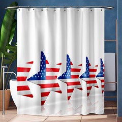 Multiple Us Flag Stars Line Slide Shower Curtain 60  X 72  (medium)  by Mariart