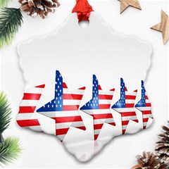 Multiple Us Flag Stars Line Slide Ornament (snowflake) by Mariart