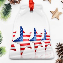 Multiple Us Flag Stars Line Slide Bell Ornament (two Sides) by Mariart