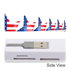 Multiple Us Flag Stars Line Slide Memory Card Reader (stick)  by Mariart