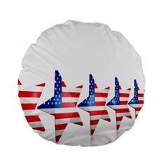 Multiple Us Flag Stars Line Slide Standard 15  Premium Round Cushions by Mariart