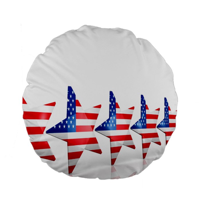 Multiple Us Flag Stars Line Slide Standard 15  Premium Round Cushions