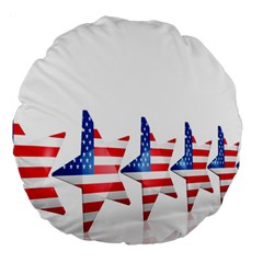 Multiple Us Flag Stars Line Slide Large 18  Premium Round Cushions by Mariart