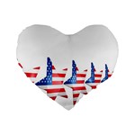 Multiple Us Flag Stars Line Slide Standard 16  Premium Heart Shape Cushions Front