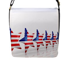 Multiple Us Flag Stars Line Slide Flap Messenger Bag (l) 