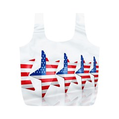 Multiple Us Flag Stars Line Slide Full Print Recycle Bags (m)  by Mariart