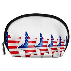 Multiple Us Flag Stars Line Slide Accessory Pouches (large)  by Mariart