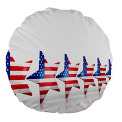 Multiple Us Flag Stars Line Slide Large 18  Premium Flano Round Cushions by Mariart