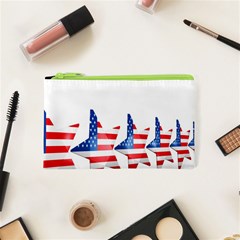 Multiple Us Flag Stars Line Slide Cosmetic Bag (xs) by Mariart