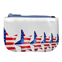 Multiple Us Flag Stars Line Slide Large Coin Purse by Mariart