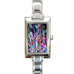 Fireworks Rainbow Rectangle Italian Charm Watch