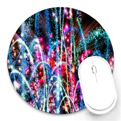 Fireworks Rainbow Round Mousepads