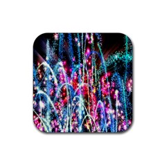 Fireworks Rainbow Rubber Coaster (square)  by Mariart