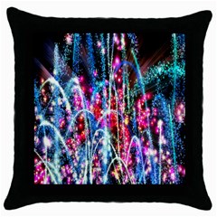 Fireworks Rainbow Throw Pillow Case (black)