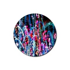 Fireworks Rainbow Rubber Round Coaster (4 Pack) 