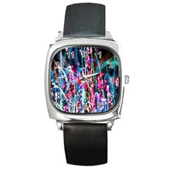 Fireworks Rainbow Square Metal Watch