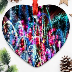 Fireworks Rainbow Heart Ornament (two Sides) by Mariart