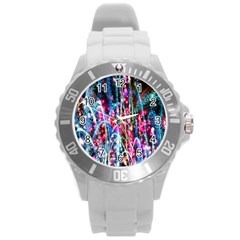 Fireworks Rainbow Round Plastic Sport Watch (l) by Mariart