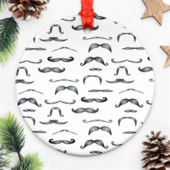 Mustache Man Black Hair Ornament (round) by Mariart