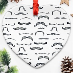 Mustache Man Black Hair Ornament (heart)