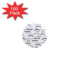 Mustache Man Black Hair 1  Mini Magnets (100 Pack) 