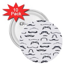 Mustache Man Black Hair 2 25  Buttons (10 Pack)  by Mariart