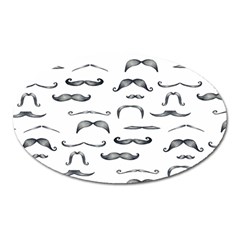 Mustache Man Black Hair Oval Magnet by Mariart