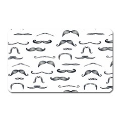 Mustache Man Black Hair Magnet (rectangular) by Mariart