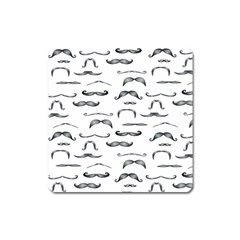 Mustache Man Black Hair Square Magnet by Mariart