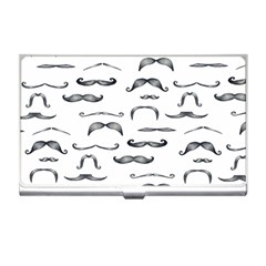 Mustache Man Black Hair Business Card Holders by Mariart