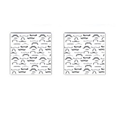 Mustache Man Black Hair Cufflinks (square) by Mariart