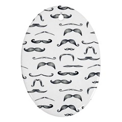 Mustache Man Black Hair Oval Ornament (two Sides) by Mariart