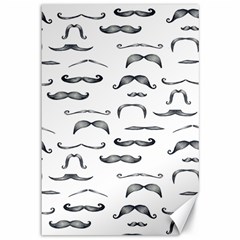 Mustache Man Black Hair Canvas 12  X 18   by Mariart